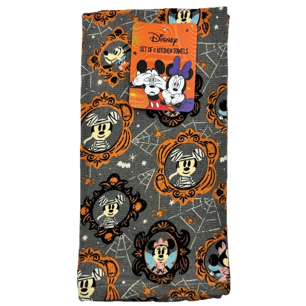 Disney Mickey and Minnie Mummy Kitchen Towels Set of 2 16x26 100 Percent Cotton